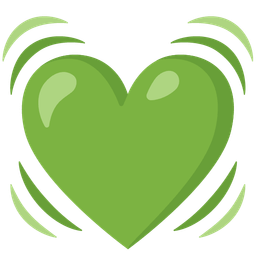 beating heart and green heart