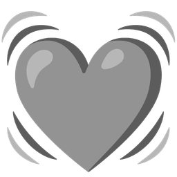 beating heart and grey heart