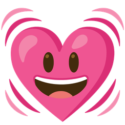 Beating heart and Grinning face with big eyes