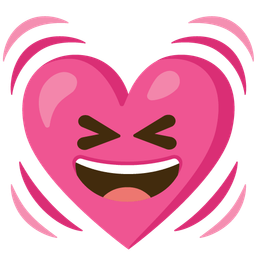 Beating heart and Grinning squinting face