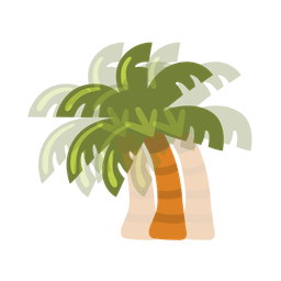 beating heart and palm tree