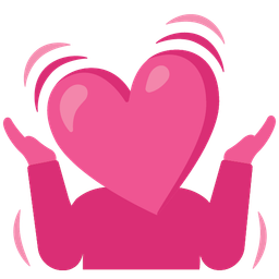 beating heart and person shrugging