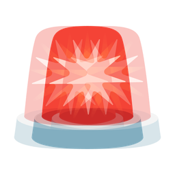 beating heart and police car light