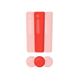 beating heart and red exclamation mark