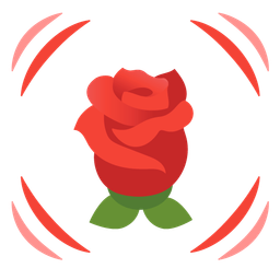 beating heart and rose