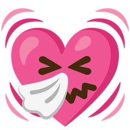 beating heart and sneezing face