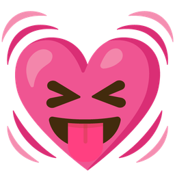 Beating heart and Squinting face with tongue