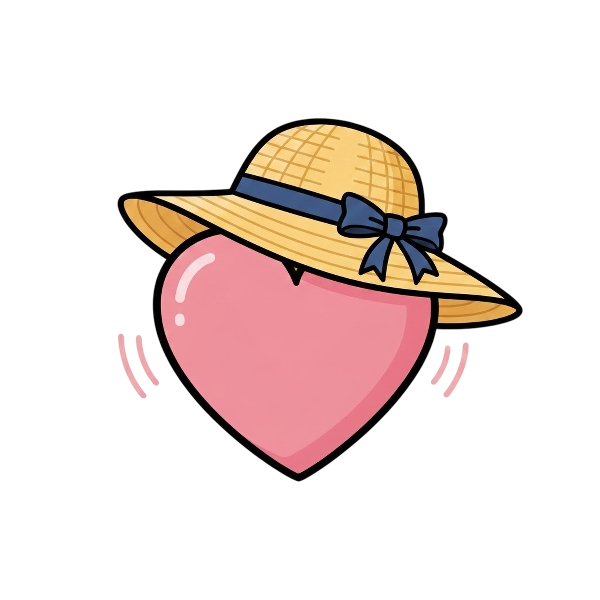 Beating heart and Woman’s hat