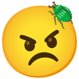 beetle and angry face