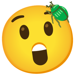 beetle and astonished face