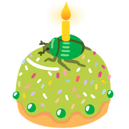 beetle and birthday cake