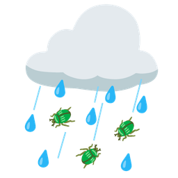 beetle and cloud with rain