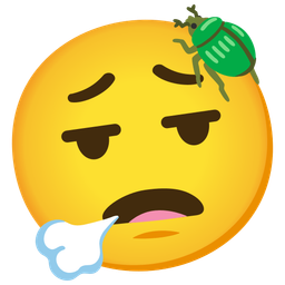 beetle and face exhaling