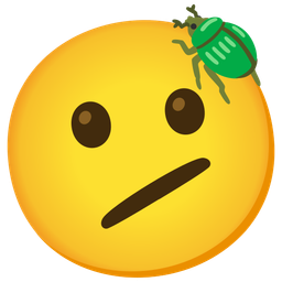 beetle and face with diagonal mouth