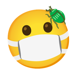 beetle and face with medical mask