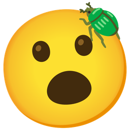 beetle and face with open mouth