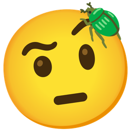 beetle and face with raised eyebrow