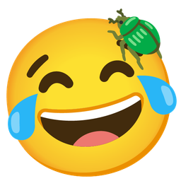 Beetle and Face with tears of joy