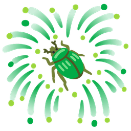 beetle and fireworks