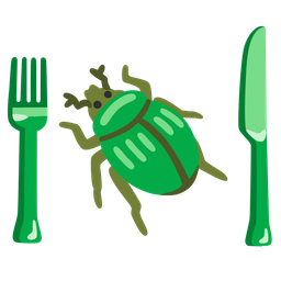 beetle and fork and knife with plate