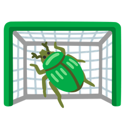 beetle and goal net