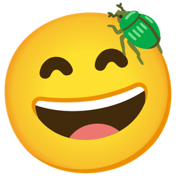 Beetle and Grinning face with smiling eyes