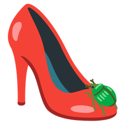 beetle and high-heeled shoe