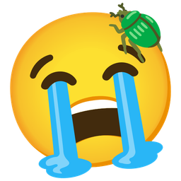 beetle and loudly crying face