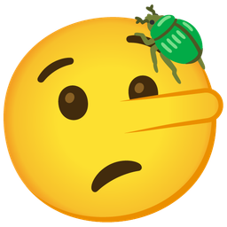 beetle and lying face