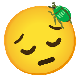 beetle and pensive face