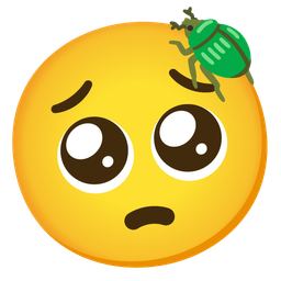 beetle and pleading face