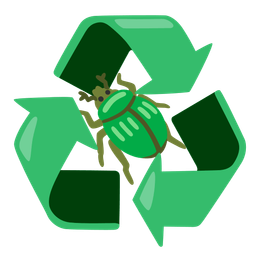 beetle and recycling symbol