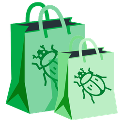 beetle and shopping bags