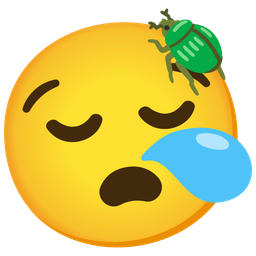 beetle and sleepy face