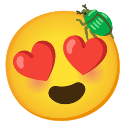 Beetle and Smiling face with heart-eyes
