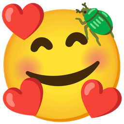 Beetle and Smiling face with hearts