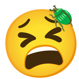 beetle and tired face