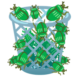 beetle and wastebasket