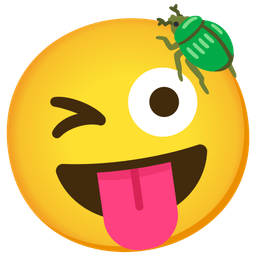 Beetle and Winking face with tongue