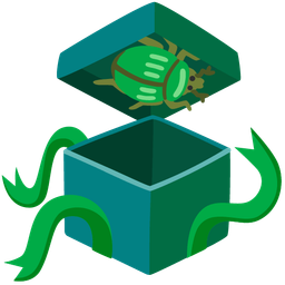 beetle and wrapped gift