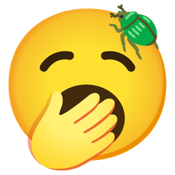 beetle and yawning face