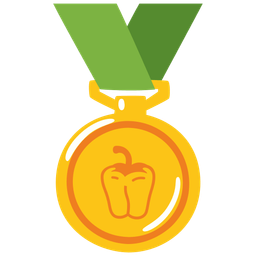 bell pepper and 1st place medal