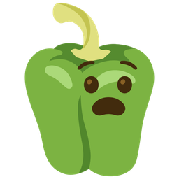 bell pepper and anguished face