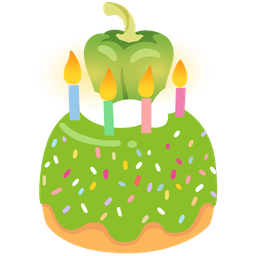 bell pepper and birthday cake