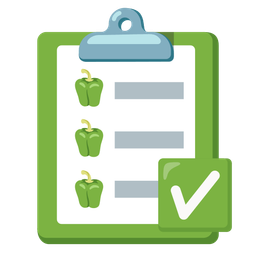 bell pepper and check mark button