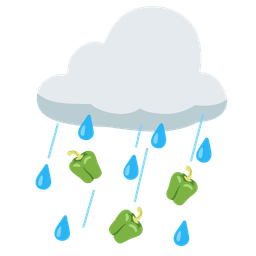 bell pepper and cloud with rain