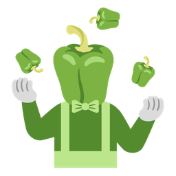 bell pepper and clown face