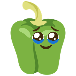 bell pepper and face holding back tears