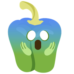 bell pepper and face screaming in fear