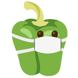 bell pepper and face with medical mask